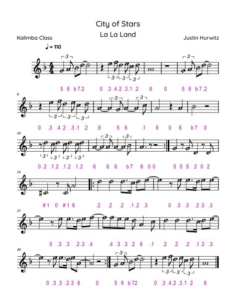 city of stars kalimba